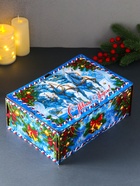 Новогодняя шкатулка подарочная «Кони: Тройка», для подарков, самосборная, 28×19.5×11 см - Фото 1