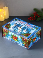 Новогодняя шкатулка подарочная «Кони: Тройка», для подарков, самосборная, 28×19.5×11 см - Фото 2