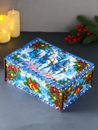 Новогодняя шкатулка подарочная «Кони: Тройка», для подарков, самосборная, 28×19.5×11 см - фото 809161533 Новогодняя шкатулка подарочная «Кони: Тройка», для подарков, самосборная, 28×19.5×11 см - фото 809161533