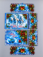 Новогодняя шкатулка подарочная «Кони: Тройка», для подарков, самосборная, 28×19.5×11 см - Фото 6