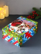 Новогодняя шкатулка подарочная «Дед Мороз и лошадь», для подарков, самосборная, 28×19.5×11 см - фото 809161538 Новогодняя шкатулка подарочная «Дед Мороз и лошадь», для подарков, самосборная, 28×19.5×11 см - фото 809161538