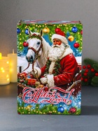 Новогодняя шкатулка подарочная «Дед Мороз и лошадь», для подарков, самосборная, 28×19.5×11 см - фото 809161541 Новогодняя шкатулка подарочная «Дед Мороз и лошадь», для подарков, самосборная, 28×19.5×11 см - фото 809161541