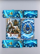 Новогодняя шкатулка подарочная «Белая лошадь на голубом», для подарков, 28×19.5×11 см - Фото 6