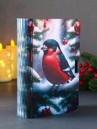 Новогодняя деревянная шкатулка-книга «Снегирь на ёлке», для подарков, 19×13×5 см - Фото 2