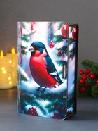 Новогодняя деревянная шкатулка-книга «Снегирь на ёлке», для подарков, 19×13×5 см - Фото 4