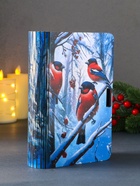 Новогодняя деревянная шкатулка-книга «Три снегиря», для подарков, 19×13×5 см - Фото 2
