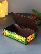 Новогодняя деревянная шкатулка-книга «Конь в мантии с короной: Здоровья, счастья и богатства», для подарков, 19×13×5 см - Фото 6