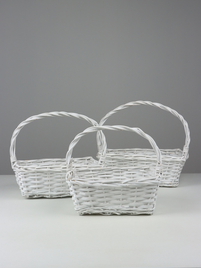 Набор корзин плетёных Danville, 3 шт., ива, белый - Фото 1