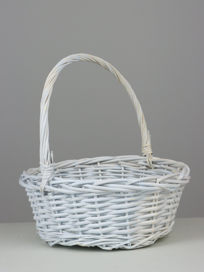 Корзина плетёная для хранения, 35×35×13 см, ручка h=23 см, лоза, белая - Фото 1