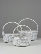 Набор корзин плетёных Flagstaff, ива, 3 шт., белый - Фото 1