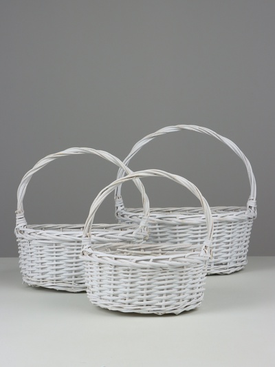 Набор корзин плетёных Flagstaff, ива, 3 шт., белый