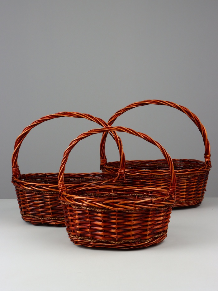 Набор корзин плетёных Smith, ива, 3 шт., коричневый - Фото 1