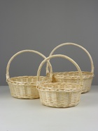 Корзина плетёная для хранения, ива, круглая, светлая, набор 3 шт. - Фото 1