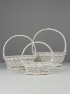 Корзина плетёная для хранения Fresno, ива, овальная, белая, набор 3 шт. - Фото 1