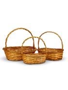 Корзина плетёная для хранения Garden, ива, овальная, цвет натуральный, набор 3 шт. - Фото 1