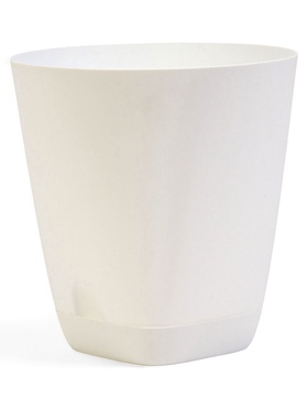 Горшок для цветов «Гранд», 2 л, d=14.5 см, h=15 см, пластиковый, с прикорневым поливом, белый (комплект 2 шт)