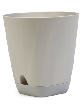 Горшок для цветов «Гранд», 2 л, d=14.5 см, h=15 см, пластиковый, с прикорневым поливом, серый (комплект 2 шт)