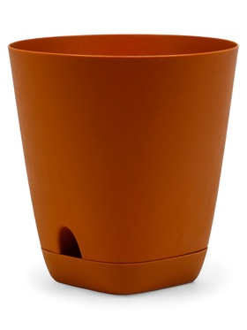 Горшок для цветов «Гранд», 2 л, d=14.5 см, h=15 см, пластиковый, с прикорневым поливом, коричневый (комплект 2 шт)