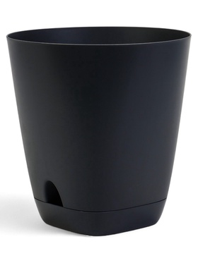 Горшок для цветов «Гранд», 4 л, d=19 см, h=20 см, пластиковый, с прикорневым поливом, графитовый