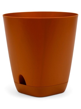 Горшок для цветов «Гранд», 4 л, d=19 см, h=20 см, пластиковый, с прикорневым поливом, коричневый
