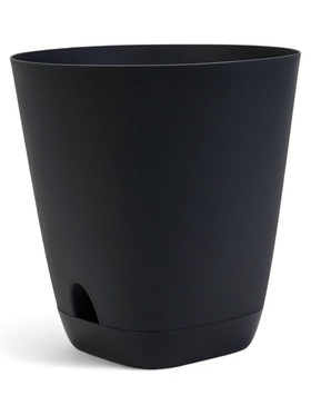 Горшок для цветов «Гранд», 8 л, d=24 см, h=25 см, пластиковый, с прикорневым поливом, графитовый