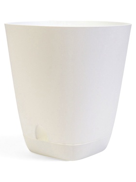 Горшок для цветов «Гранд», 15 л, d=29.5 см, h=31 см, пластиковый, с прикорневым поливом, белый