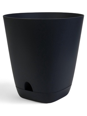 Горшок для цветов «Гранд», 28 л, d=37 см, h=38 см, пластиковый, с прикорневым поливом, графитовый