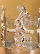 Подсвечник со стеклом «Влюбленные зайцы», 8.5×8.5×9 см, алюминий 10653466