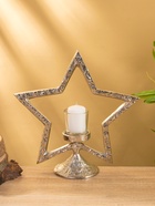 Подсвечник со стеклом «Звезда», 28×10.5×29.5 см, алюминий - Фото 2