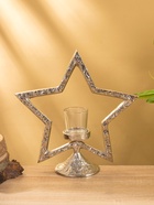 Подсвечник со стеклом «Звезда», 28×10.5×29.5 см, алюминий - Фото 3