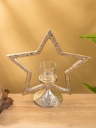 Подсвечник со стеклом «Звезда», 28×10.5×29.5 см, алюминий - Фото 4