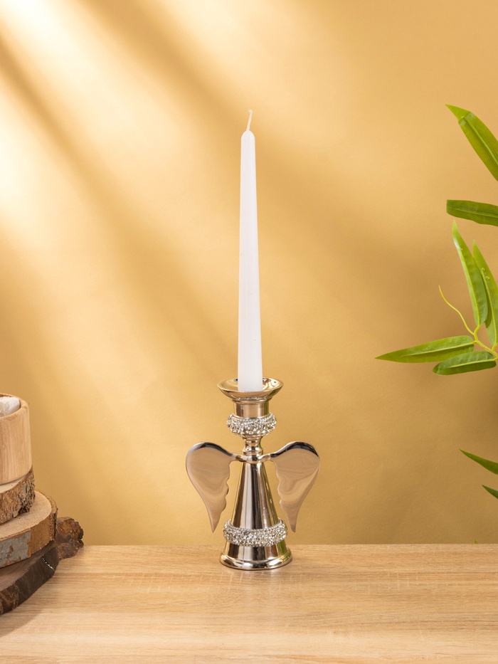 Подсвечник «Крылья», с кристаллами, 11×6.5×16 см, алюминий - Фото 1