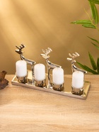 Подсвечник на 4 свечи «Трио оленей», 30×9×15 см, алюминий - Фото 2