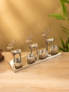 Подсвечник на 4 свечи «Трио оленей», 30×9×15 см, алюминий - Фото 4