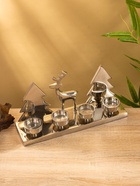 Подсвечник на 4 свечи «Рудольф и ёлки», 30×9×15 см, алюминий - Фото 4