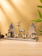 Подсвечник на 4 свечи «Рудольф и ёлки», 30×9×15 см, алюминий - Фото 5