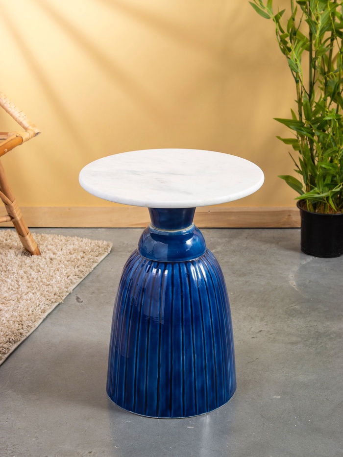 Столик журнальный «Глазурь», 40.5×40.5×53.5 см, железо, мрамор - Фото 1