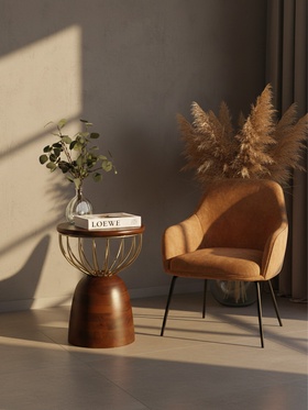 Столик журнальный «Фундук», 40.5×40.5×54.5 см, дерево, железо