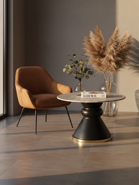 Столик журнальный «Капучино», 77×77×45 см, железо, мрамор