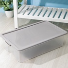 УЦЕНКА Контейнер д/хранения с крышкой 32л 65,9х41,6х17,5см "Porter" прямоуг, цвет серый - Фото 2