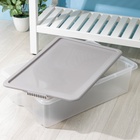 УЦЕНКА Контейнер д/хранения с крышкой 32л 65,9х41,6х17,5см "Porter" прямоуг, цвет серый - Фото 4