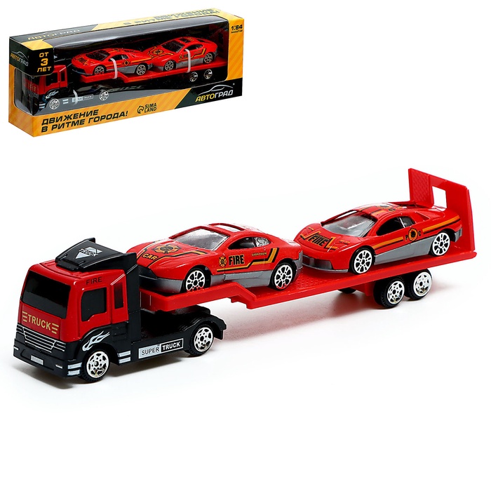 УЦЕНКА АВТОГРАД Машина металлическая "Пожарный автовоз", масштаб 1:64, №SL-00473A МИКС - Фото 1