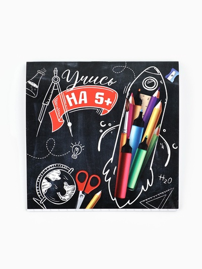 Блокнот 10×10, 16 листов в клетку «Учись на 5+"
