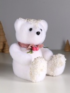 Фигурка «Белый медвежонок с еловым бантом, в бусинках», 16×12×14 см - Фото 2
