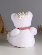 Фигурка «Белый медвежонок с еловым бантом, в бусинках», 16×12×14 см - Фото 3