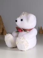 Фигурка «Белый медвежонок с еловым бантом, в бусинках», 16×12×14 см - Фото 4