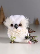 Фигурка «Белый совёнок с бусинками», 13×7×9 см - Фото 1