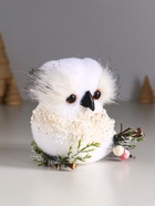 Фигурка «Белый совёнок с бусинками», 13×7×9 см - Фото 2