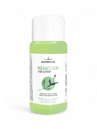 Жидкость для снятия лака JEANMISHEL с ацетоном, экстракт алоэ, 60 мл