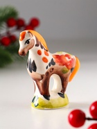 Фигурка фарфор «Лошадь стоящая», 7?7 см, гжель, цветной (комплект 5 шт) - фото 53767218